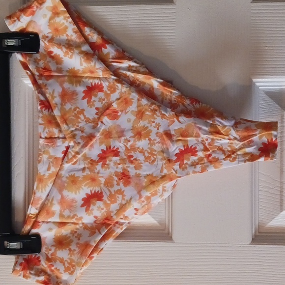 Orange Floral Cheeky Bikini Swimsuit - Picture 6 of 8